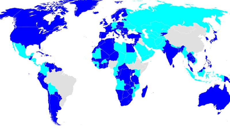 کشورهای پذیرنده گواهینامه بین‌المللی